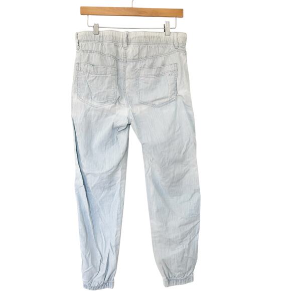 American Eagle Blue White Pinstripe Pants Sz 4 - Picture 4 of 5
